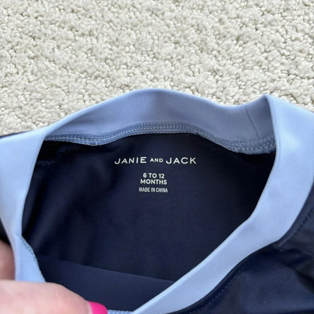 Janie And Jack Navy Blue Shark Swim Set